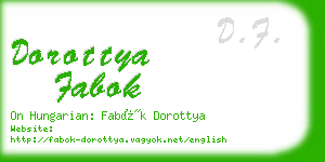 dorottya fabok business card